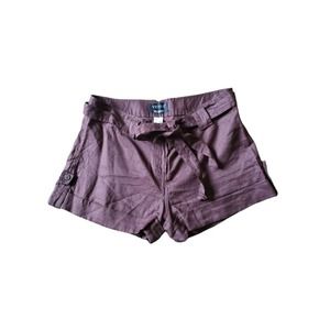 Venus The Luna Fit Linen Belted Shorts Brown Sz 12
